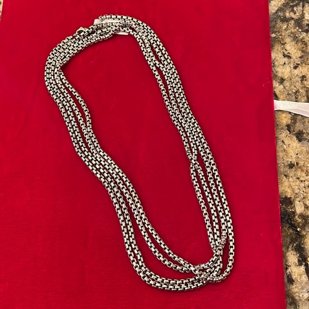 Authentic David Yurman Sterling Silver Box Necklace Chain (see details below)